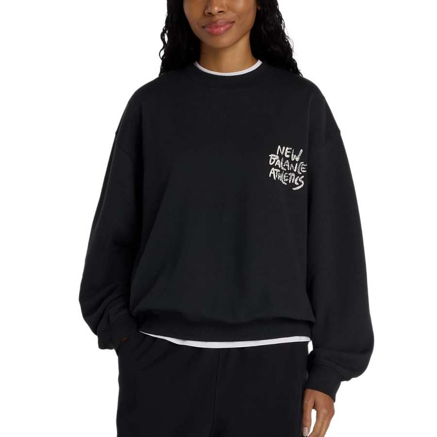 New Balance New Balance Sweatshirts Women's Black Crew Neck Moderate