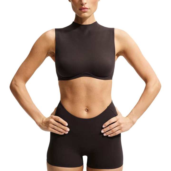 Nike NikeSKIMS Studio Stretch Women's Medium-Support Mock Neck Sports Bra