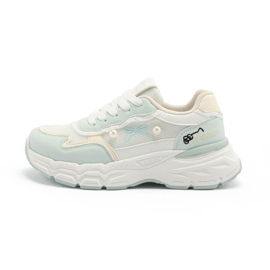 Warrior Low top Women's Chunky Sneakers Women's Green Beige Yellow