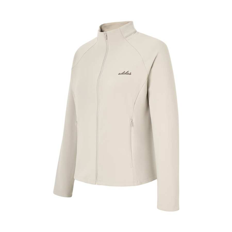 Adidas Adidas Fleece Lined Stand Collar Sports Zippers Windproof Jacket Women's
