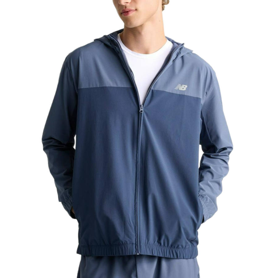 New Balance New Balance Jackets Men's Marine Blue/Vintage Indigo Hooded Non Detachable Moderate