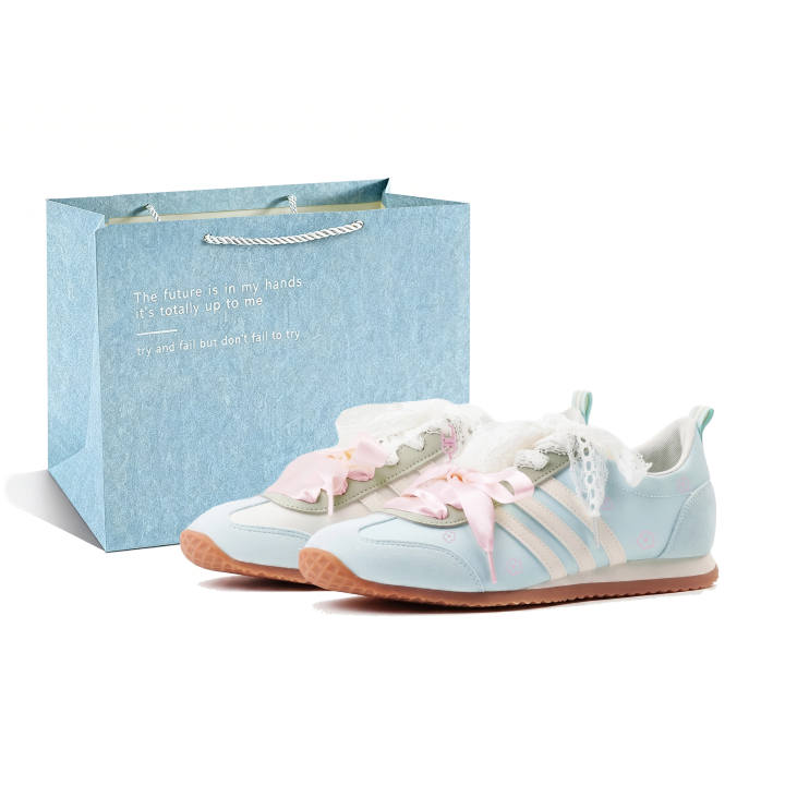 Adidas Adidas VS JOG 2.0 Dusty Blue Satin German Army Trainers Unisex Pink Blue
