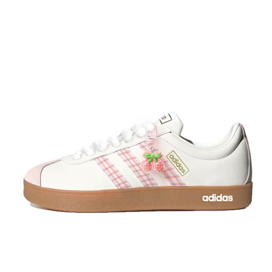 Adidas Adidas VL COURT 2.0 Cherry Cocoa Cushioning Abrasion Resistant Low top Skateboard Shoes Unisex