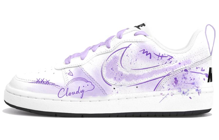 Nike Nike Court Borough Cloud Dyed Ink Light Purple Low top Kids' Skateboarding Shoes Purple Teenagers