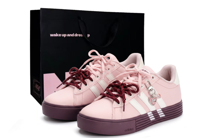 Adidas Adidas Daily 4.0 Coverage Slip Resistant Cushioning Low top Skateboard Shoes Unisex White Pink