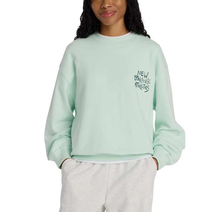 New Balance New Balance Sweatshirts Women's Universe Jade Crew Neck Moderate