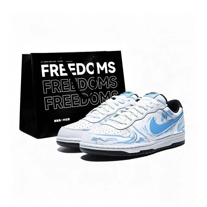 Nike Nike Big Chasing Wave Eyes S Leather Low top Skateboard Shoes Unisex Blue