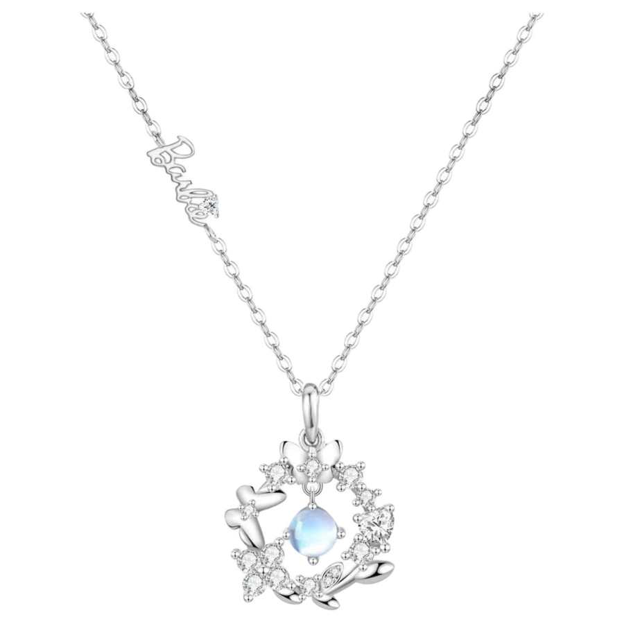 Barbie 925 Sterling Silver Synthetic Cubic Zirconia Necklaces Women's