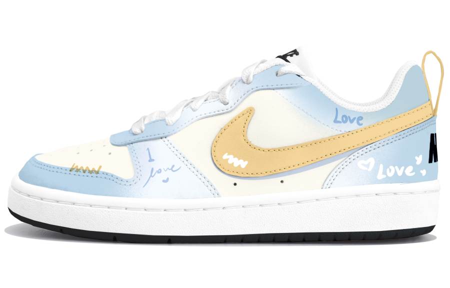Nike Nike Court Borough Maris Sal Custard Low top Kids' Skateboarding Shoes Blue Teenagers