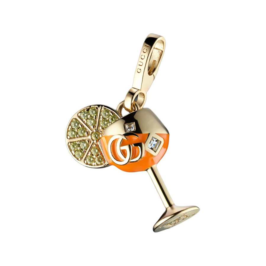 GUCCI Enamel Charms & Pendants Women's Gold/Orange