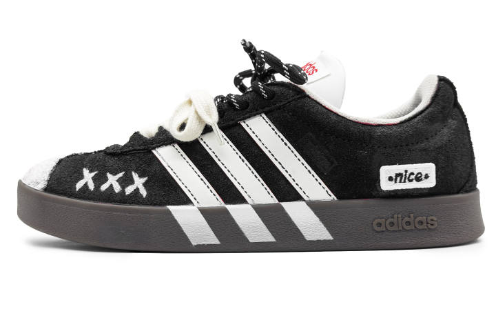 Adidas Adidas Vl Court Classic German Army Trainers Unisex Low Top Black/White