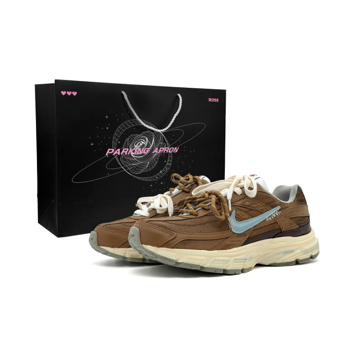 Nike Nike Initiator Textile, Leather Cushioning Slip Resistant Abrasion Resistant Low top Running Shoes Unisex Brown