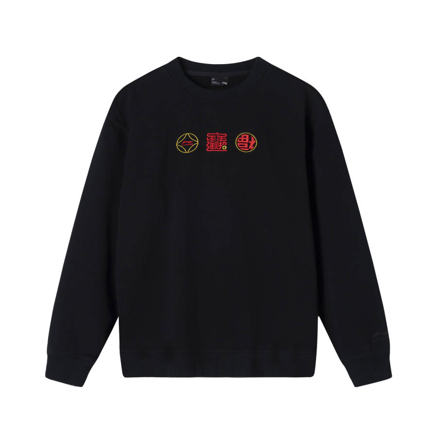 Li-Ning Li Ning Sweatshirts Men's Black Crew Neck Moderate Regular