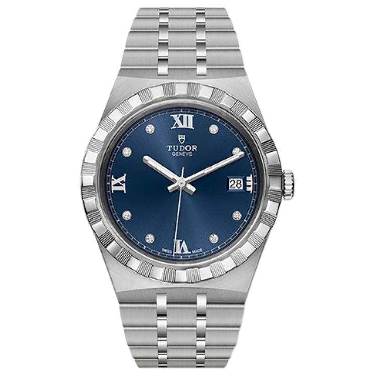 TUDOR Royal Collection Automatic Mechanical Movement Men's Watches Watch 38mm Blue Dial Matte Steel Watch Case