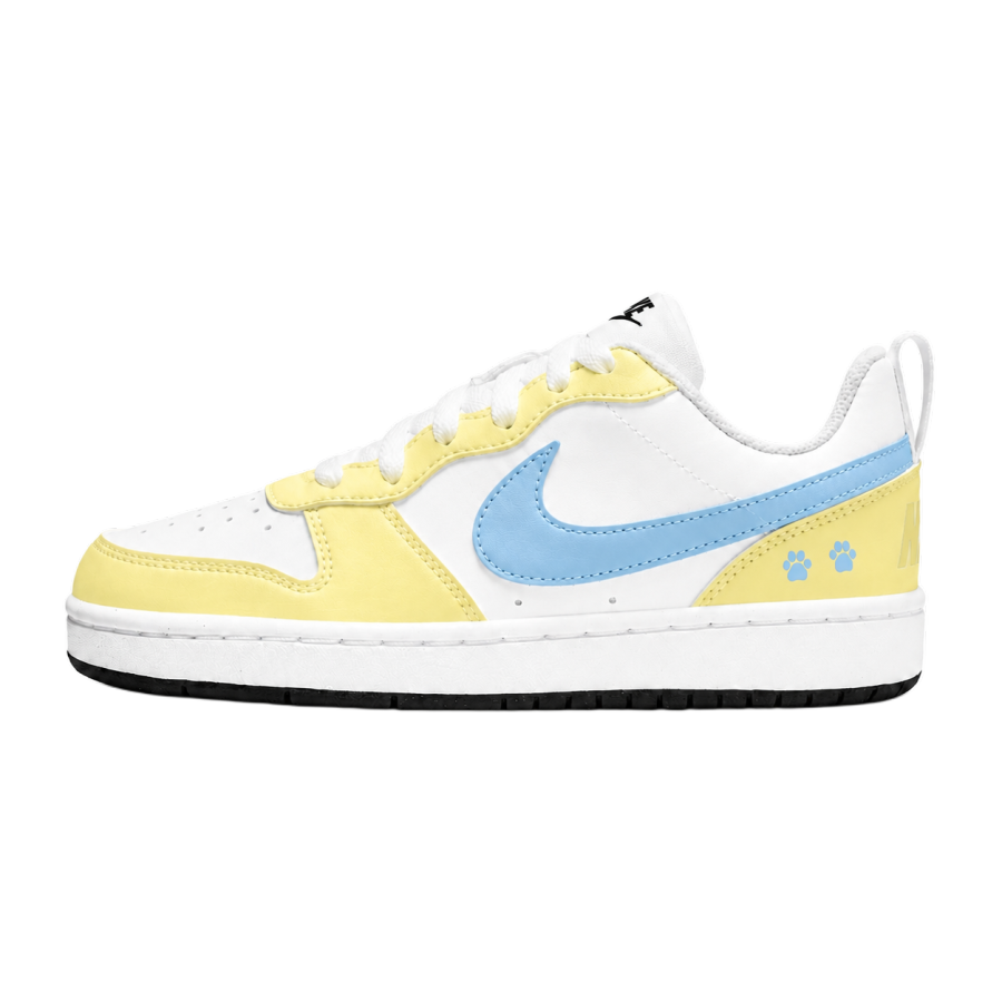 Nike Nike Court Borough Abrasion Resistant Breathable Support Low top Kids' Skateboarding Shoes Custard Teenagers