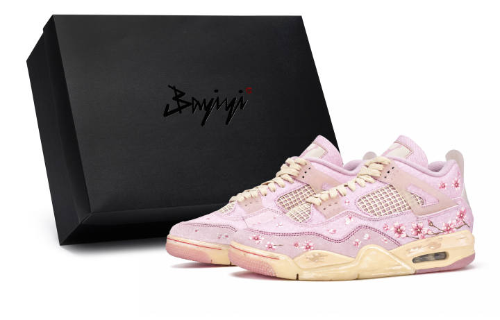 Jordan Jordan Air Jordan 4 811 Manufacturing, Cherry Blossom Moon, Special Shoe Box Slip Resistant Mid top