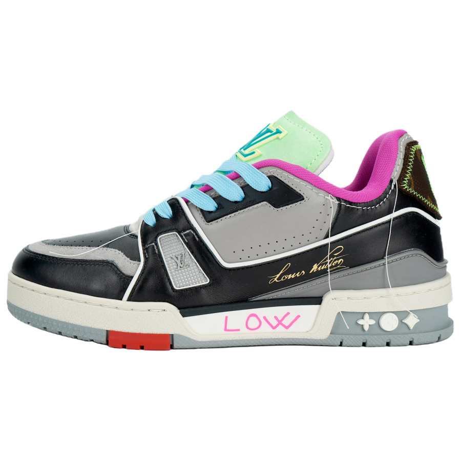 LOUIS VUITTON Trainer Thai Limited Edition Low top Skateboard Shoes Unisex Black Gray
