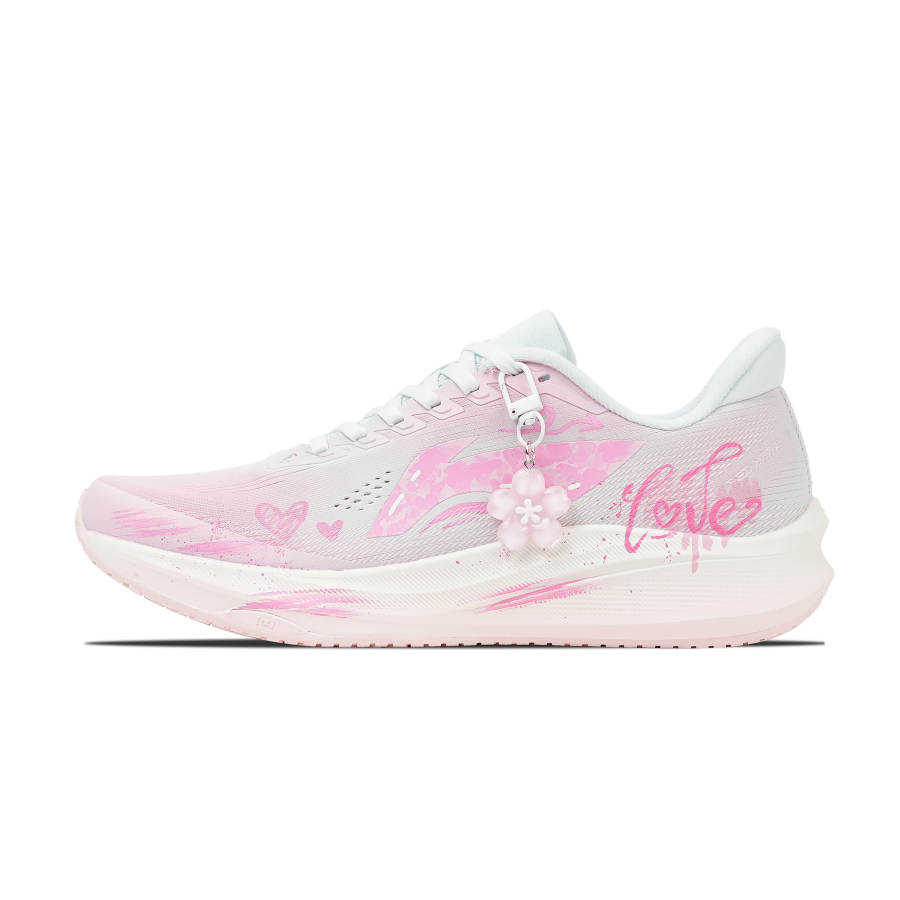 Li-Ning Li Ning Cushioning Slip Resistant Low top Casual City Commuting Running Shoes Women's Blue Pink