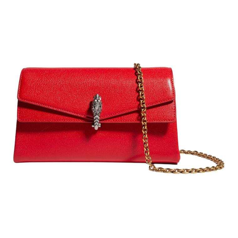 GUCCI Dionysus Leather Crossbody Bags Small Women's Red