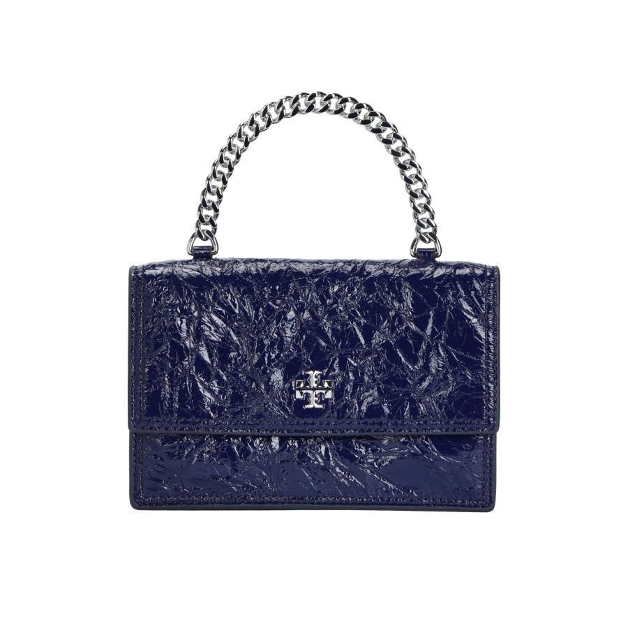 TORY BURCH Kira Sheepskin Handbag Mini Women's Navy Blue