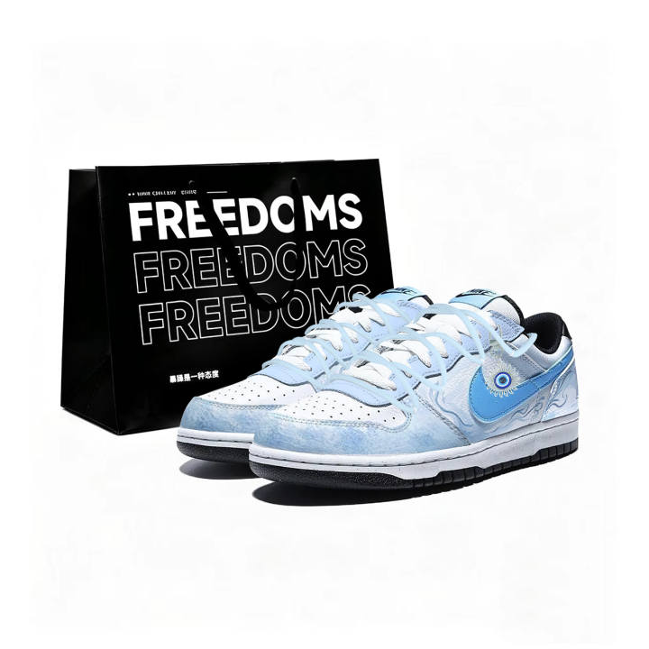 Nike Nike Big Mist Wave Eyes Leather Low top Skateboard Shoes Unisex Blue