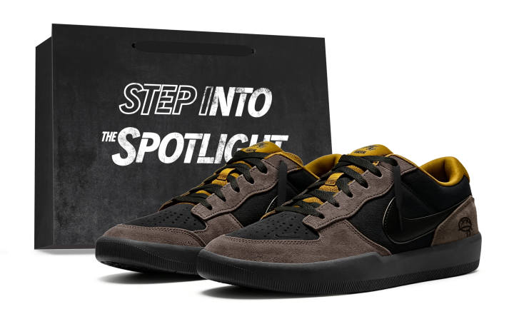 Nike Nike SB Force 58 Black Brown Graffiti Coverage Slip Resistant Abrasion Resistant Low top Skateboard Shoes Unisex Black