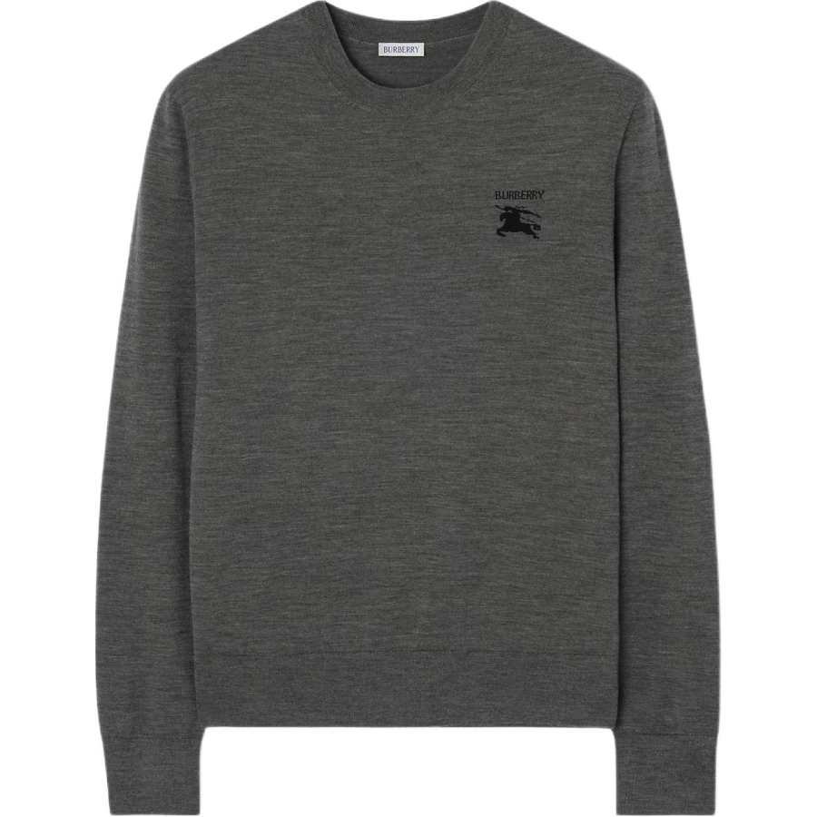 Burberry Sweaters Men's Gray Crew Neck Moderate Straight Fit