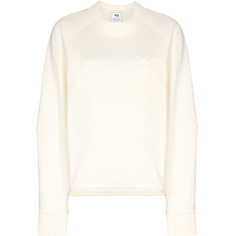 Y-3 Y 3 Sweatshirts Women's Ecru Crew Neck Moderate Regular