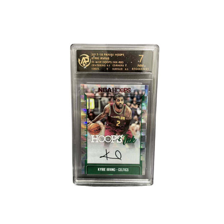 PANINI Hoops Celtics, Kyrie Irving, The GOAT, Signature Card 10/25 Edition, Classic Green Colorway Graded Cards 1 Pc