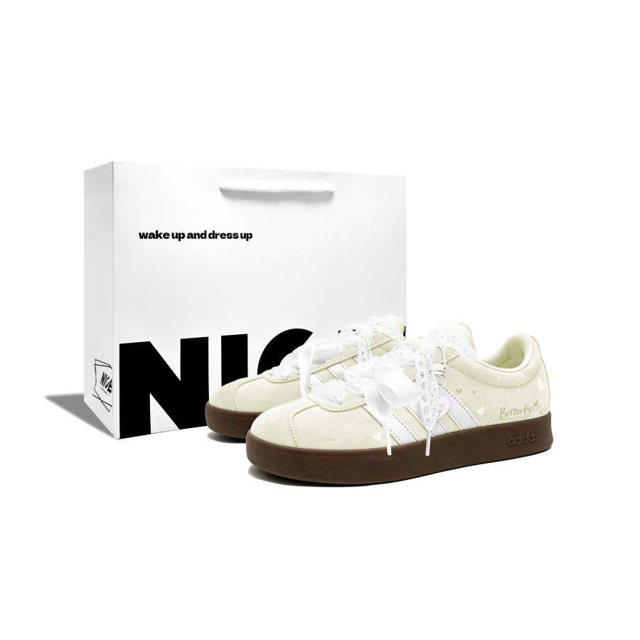 Adidas Adidas VL COURT 2.0 Lemon Butterfly BOX Ambient, Girly, Good Looking, Dopamine Dressing, Refreshing Synthetic Leather