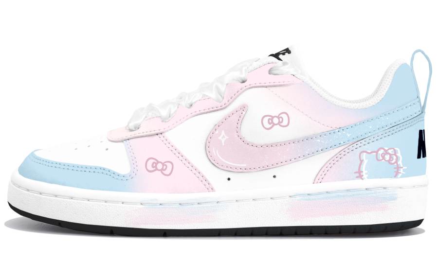 Nike Nike Court Borough Pink Blue Dreamscape Low top Kids' Skateboarding Shoes Blue Teenagers