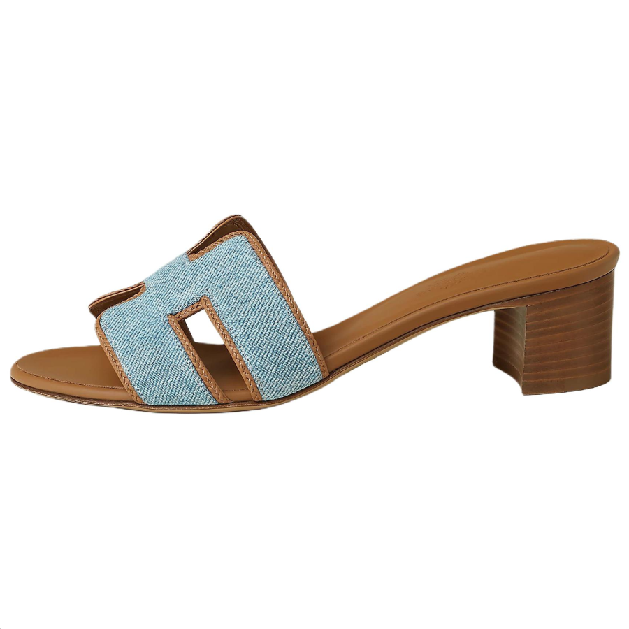 HERMES HERMES Oasis Slide Slippers 5cm Women's Blue