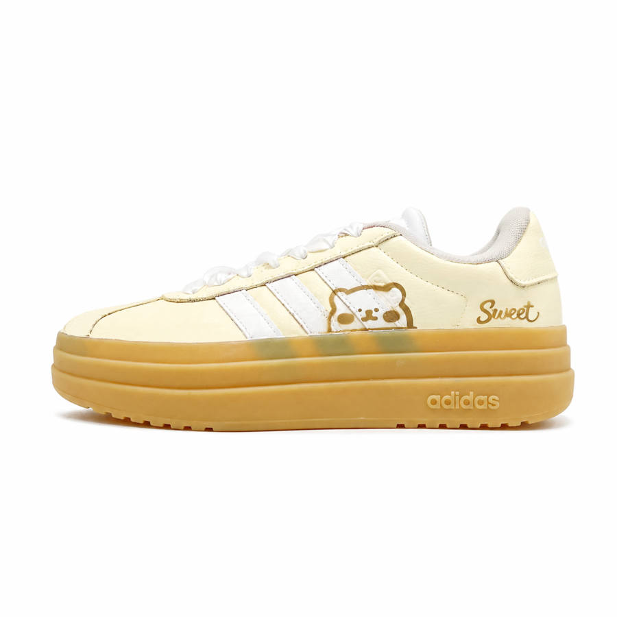 Adidas Adidas VL Court Bold Butter Journal Slip Resistant Abrasion Resistant Low top Skateboard Shoes Women's Custard