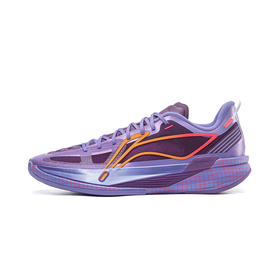 Li-Ning Li Ning Cushioning Slip Resistant Abrasion Resistant Breathable Rebound Grip Low top Basketball Shoes Men's Purple