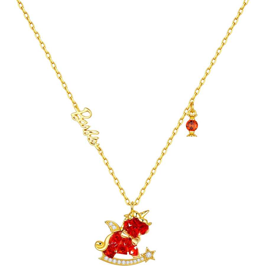 Barbie Pink Crystal Necklaces Women's