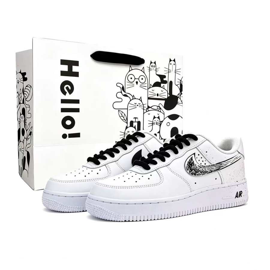 Nike Nike Air Force 1 Waves Of White Blades, Shopping Bag Low top Skateboard Shoes Unisex White