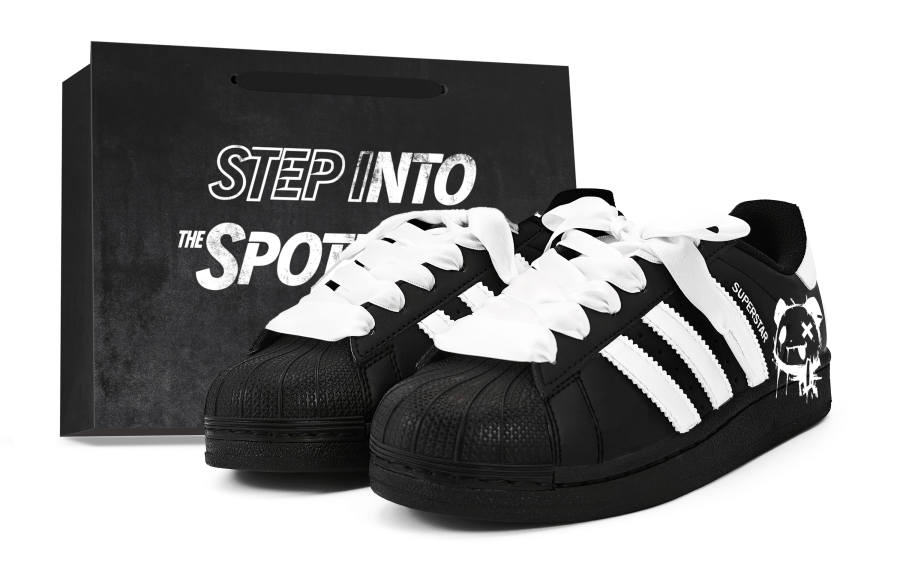 Adidas Originals Superstar 2 Blast Bear Leather Anti Kick Abrasion Resistant Low top Kids' Skateboarding Shoes