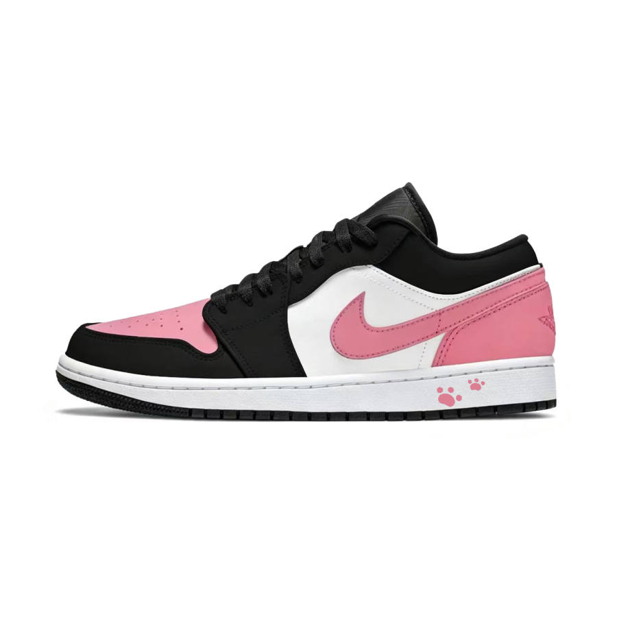 Jordan Jordan Air Jordan 1 Peach Pink Synthetic Leather Low top Basketball Shoes Women's Black Pink