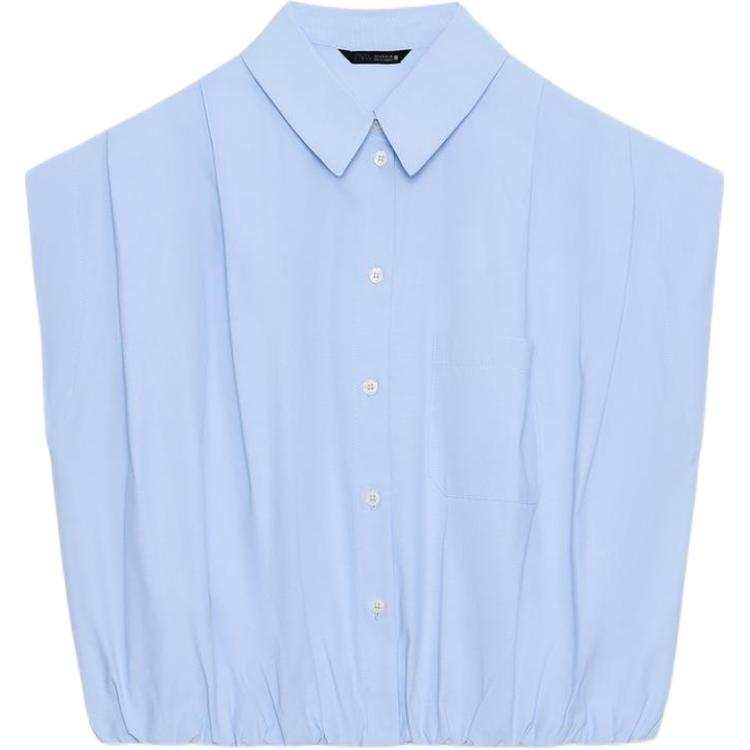 ZARA Shirts Women's Light Blue Lapel
