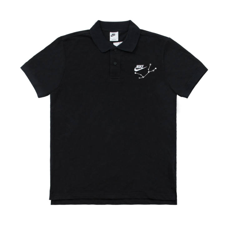 Nike Nike Sportswear T Shirts Unisex Black Lapel Straight Fit