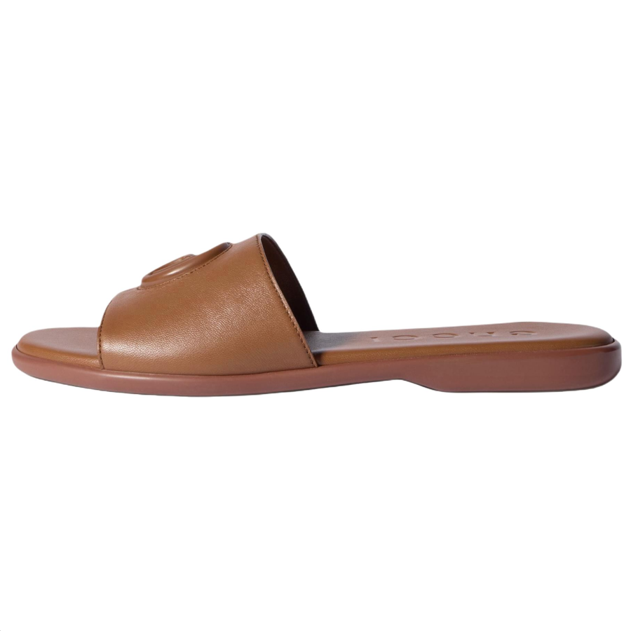 GUCCI Double G Slide Slippers Women's Brown