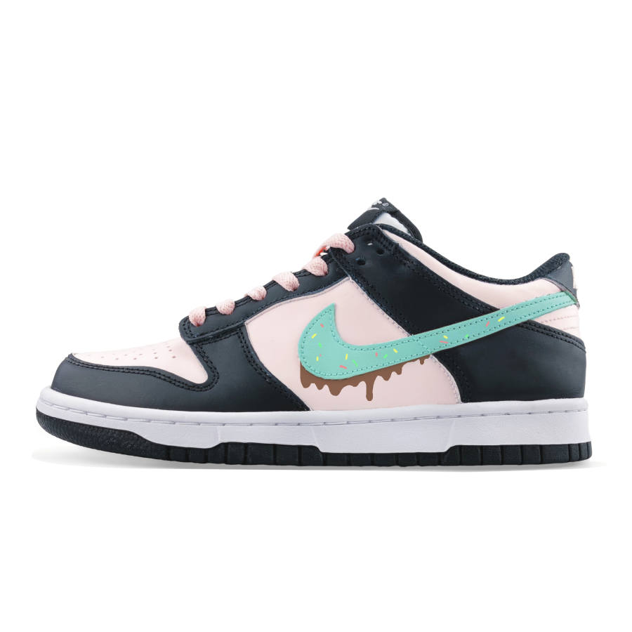 Nike Nike Dunk Strawberry Wafer Slip Resistant Cushioning Low top Kids' Skateboarding Shoes Cyan Unisex