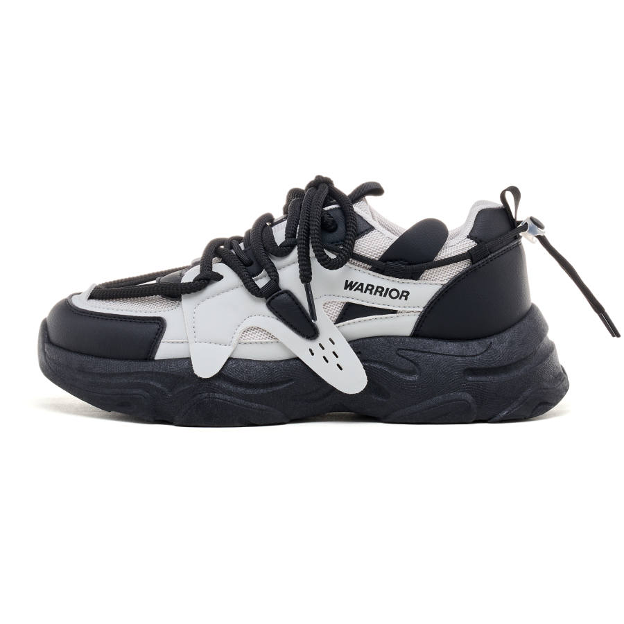 WARRIOR Cushioning Abrasion Resistant Slip Resistant Low top Chunky Sneakers Men's Light Gray Black