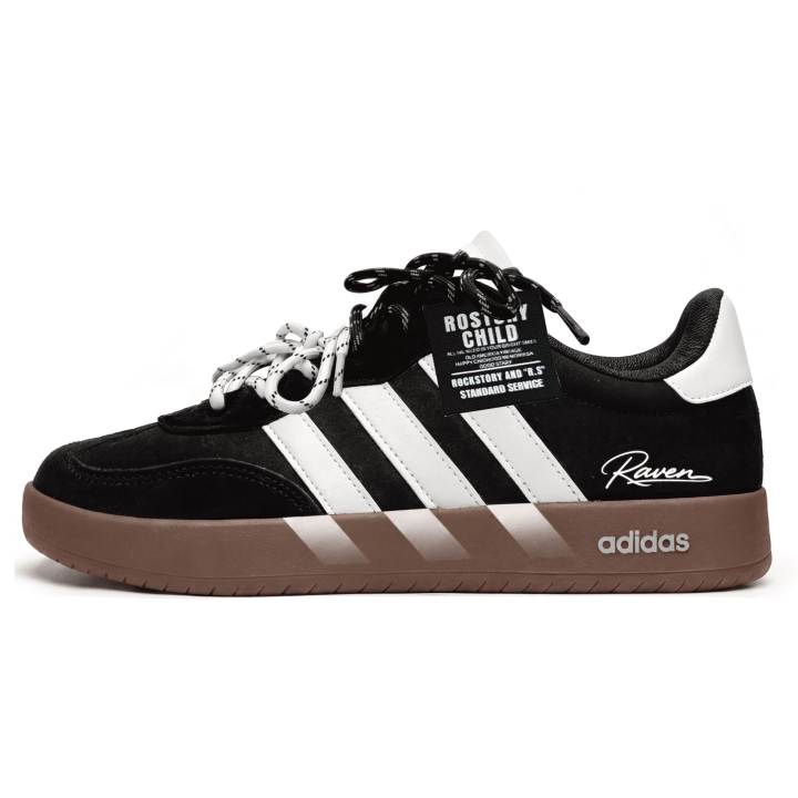 Adidas Adidas BARREDA Panda Senior Coverage Slip Resistant Breathable Low top German Army Trainers Unisex Black White