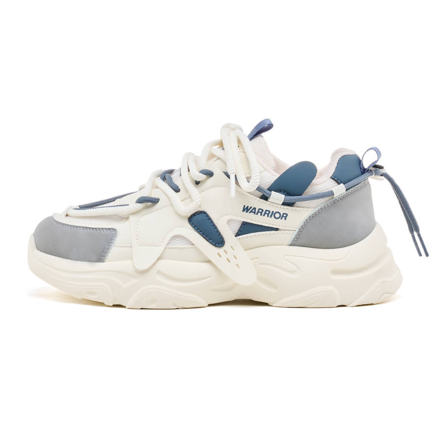 WARRIOR Cushioning Abrasion Resistant Slip Resistant Low top Chunky Sneakers Men's Beige Gray Blue