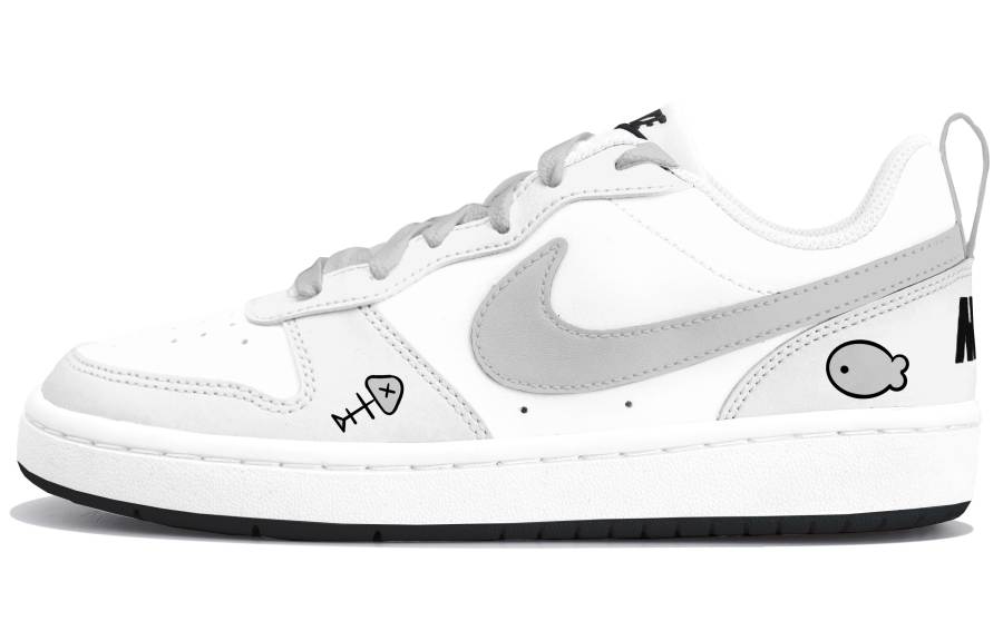 Nike Nike Court Borough Fish Gray Tone Low top Kids' Skateboarding Shoes Gray Teenagers
