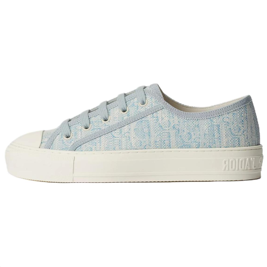 DIOR Walk'n'Dior Oblique Low top Canvas Shoes Women's White & Light Blue