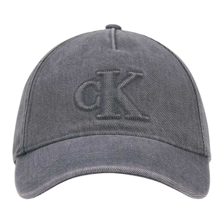 CALVIN KLEIN Cotton Baseball Caps Unisex Denim Gray
