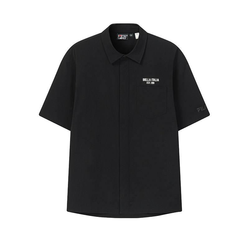 FILA ORIGINALE Shirts Men's Jet Black Lapel Moderate Other