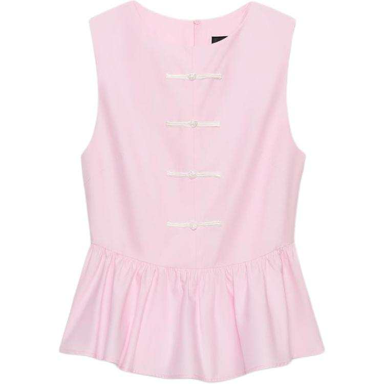 ZARA 520 Tank Tops Women's Pink Crew Neck Other